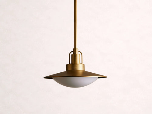 Argent Opal Glass Dome Pendant 14'' 24''D - Cyran Lamps