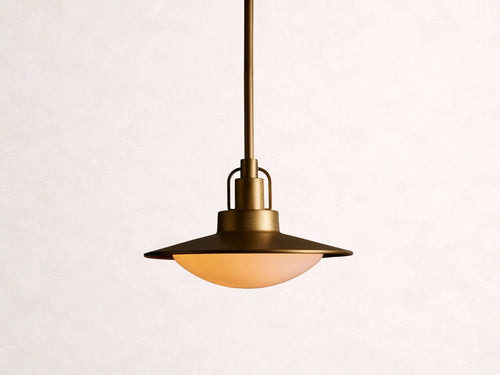 Argent Opal Glass Dome Pendant 14'' 24''D - Cyran Lamps