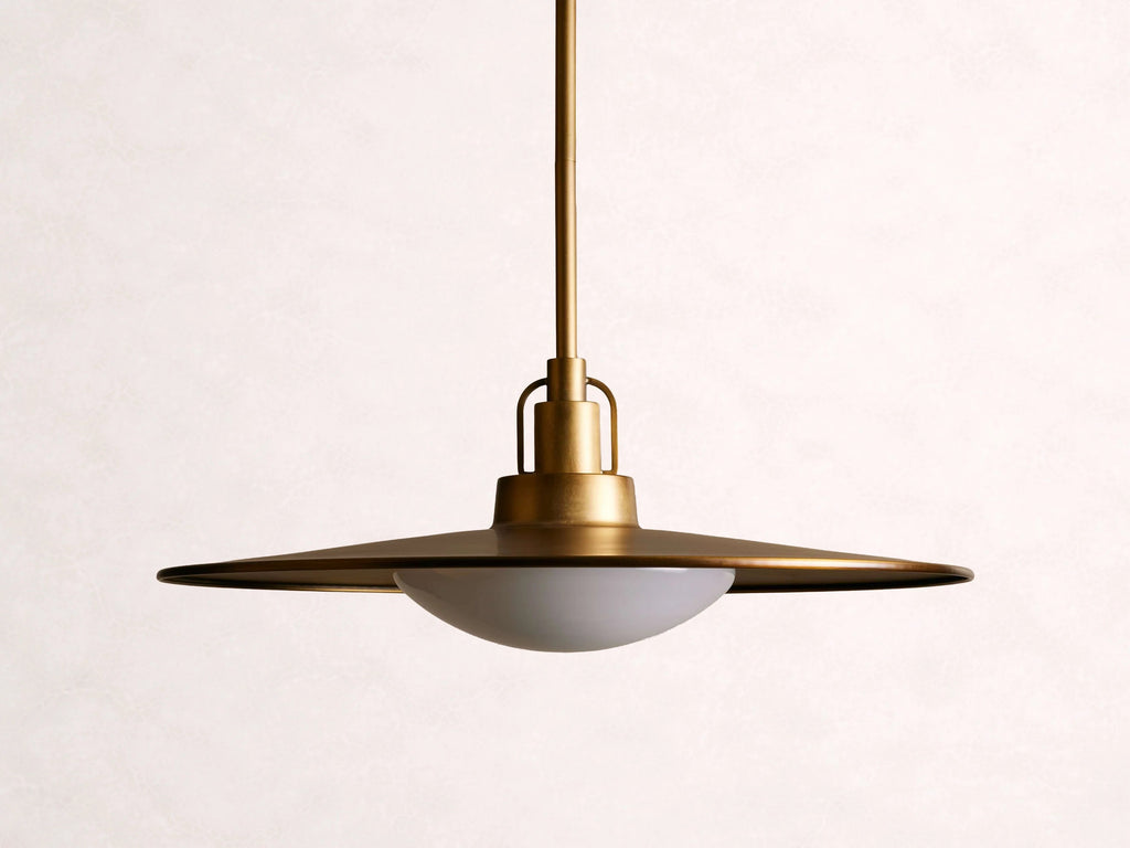 Argent Opal Glass Dome Pendant 14'' 24''D - Cyran Lamps