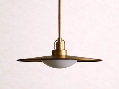 Argent Opal Glass Dome Pendant 14'' 24''D - Cyran Lamps