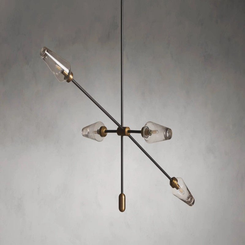 Arrow Bronze Glass Chandelier - Cyran Lamps