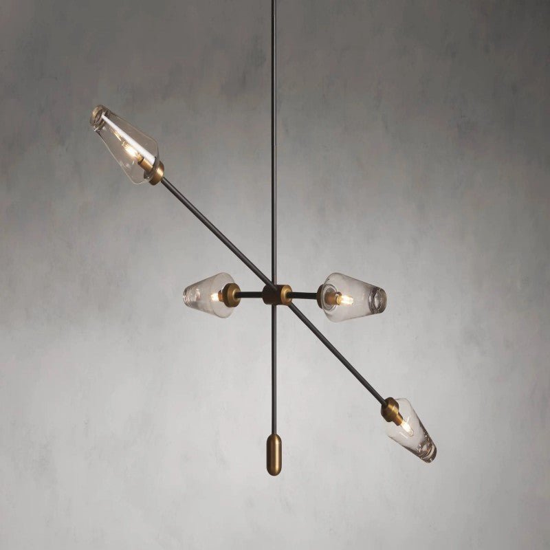 Arrow Bronze Glass Chandelier - Cyran Lamps