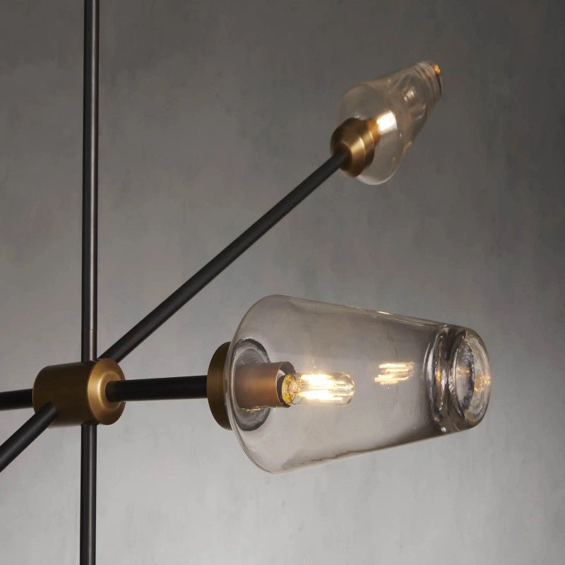 Arrow Bronze Glass Chandelier - Cyran Lamps