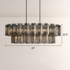 Art Glass Delsia Linear Chandelier - Cyran Lamps