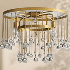 Aubrey Crystal Ball Flushmount Lamp - Cyran Lamps