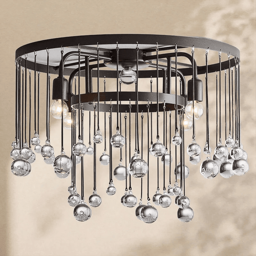 Aubrey Crystal Ball Flushmount Lamp - Cyran Lamps