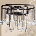 Aubrey Crystal Ball Flushmount Lamp - Cyran Lamps