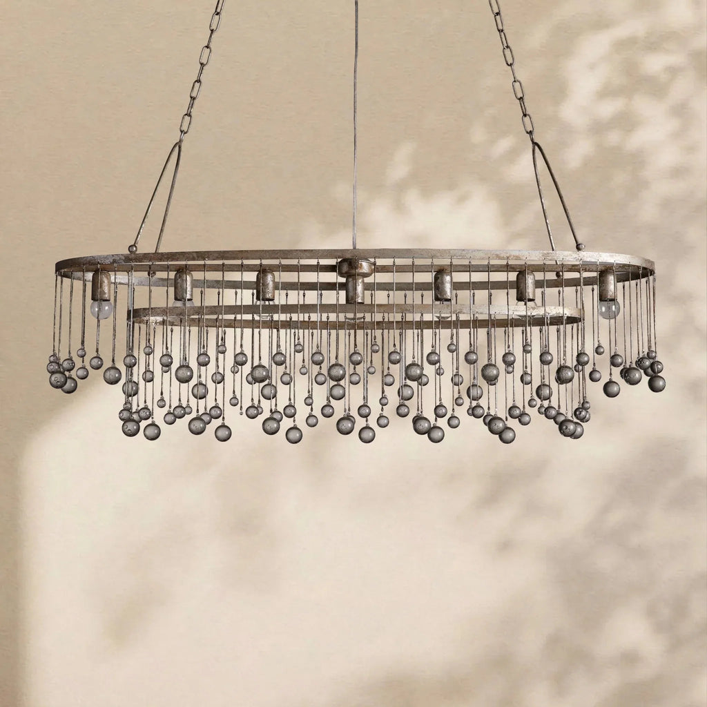 Aubrey Crystal Ball Oval Chandelier 7 Lights - Cyran Lamps