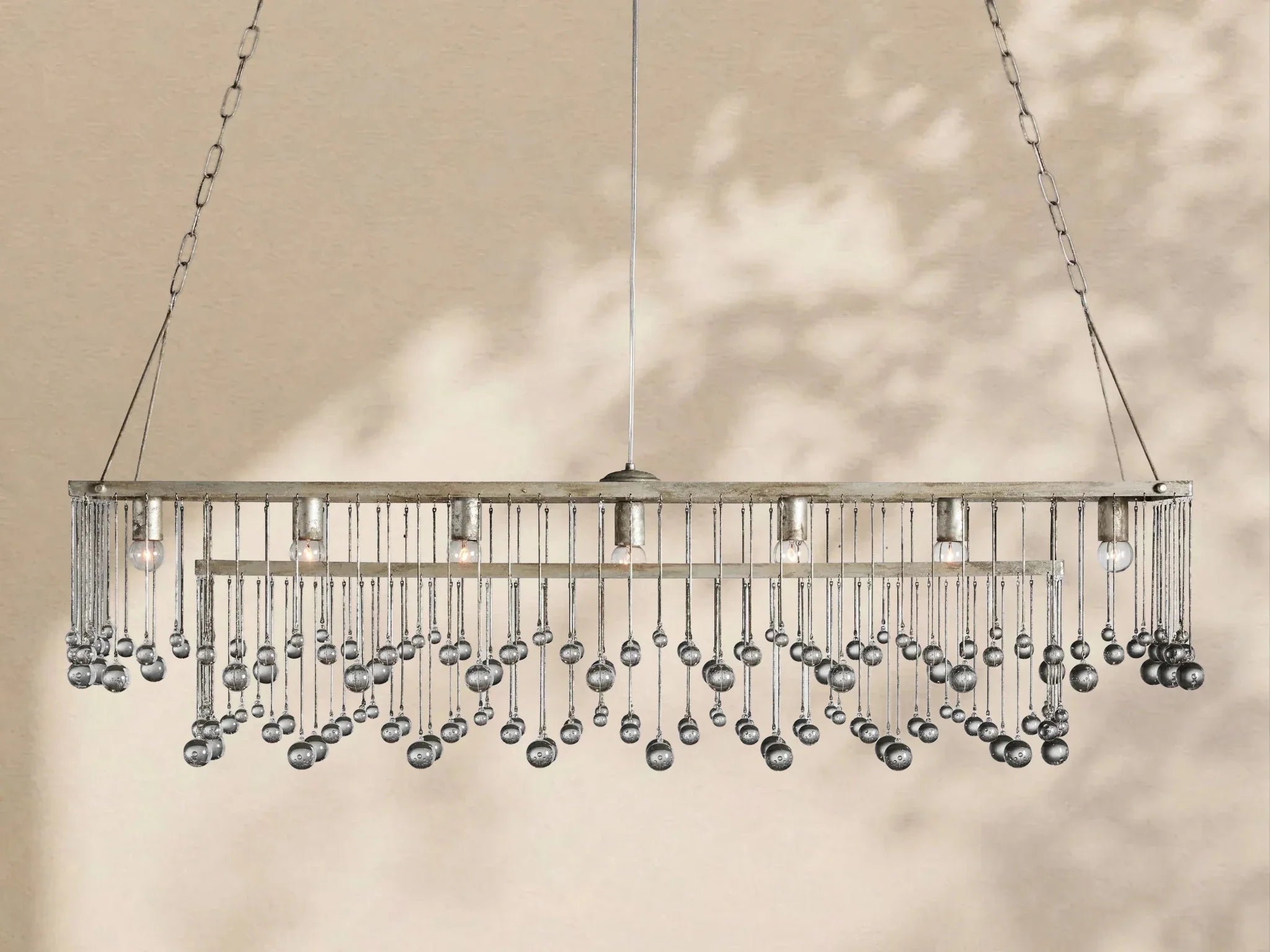 Aubrey Crystal Ball Rectangular Chandelier 47'' 60'' - Cyran Lamps