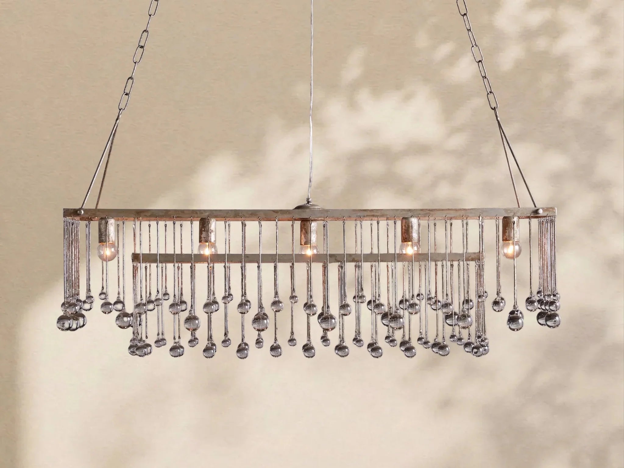 Aubrey Crystal Ball Rectangular Chandelier 47'' 60'' - Cyran Lamps