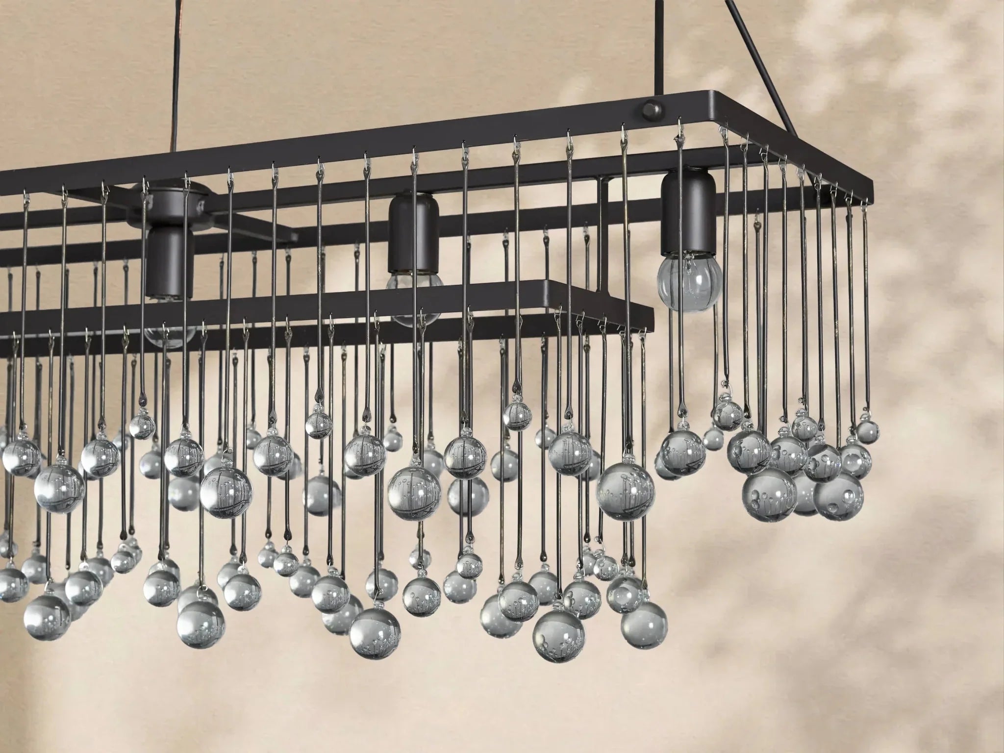 Aubrey Crystal Ball Rectangular Chandelier 47'' 60'' - Cyran Lamps