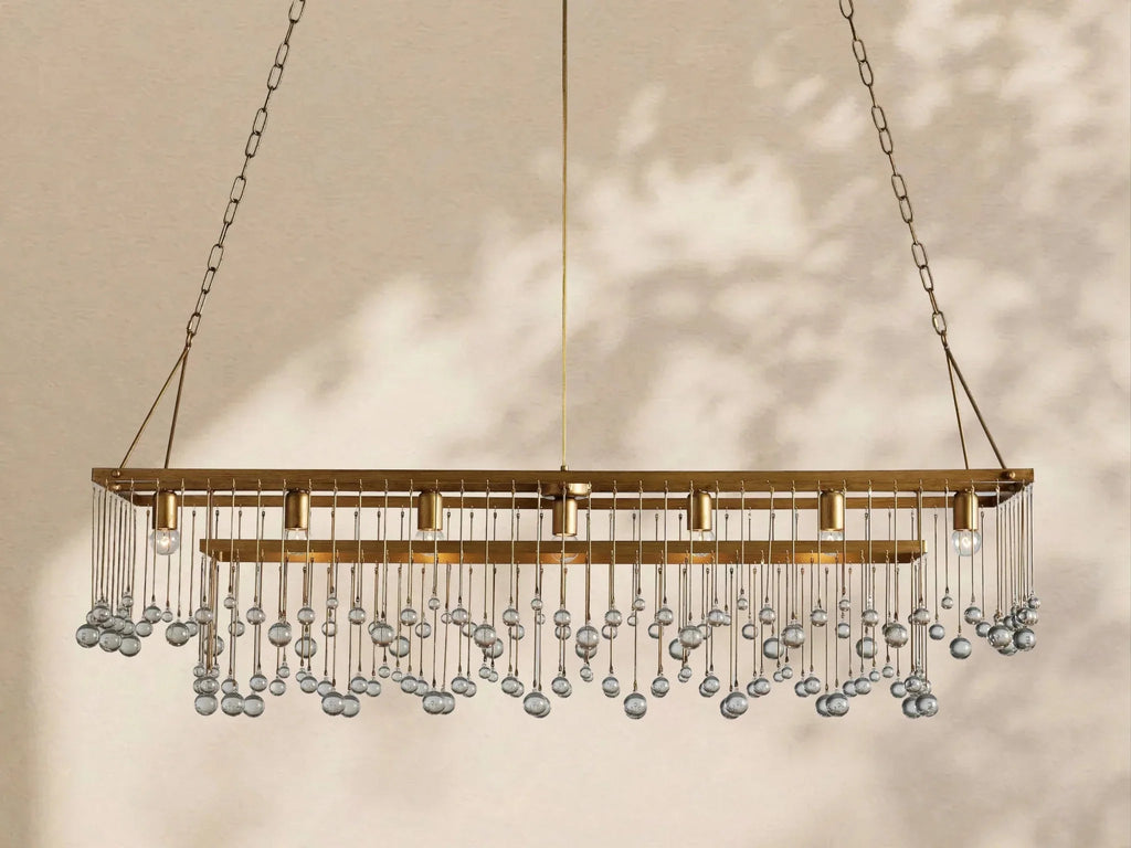 Aubrey Crystal Ball Rectangular Chandelier 47'' 60'' - Cyran Lamps