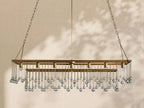 Aubrey Crystal Ball Rectangular Chandelier 47'' 60'' - Cyran Lamps