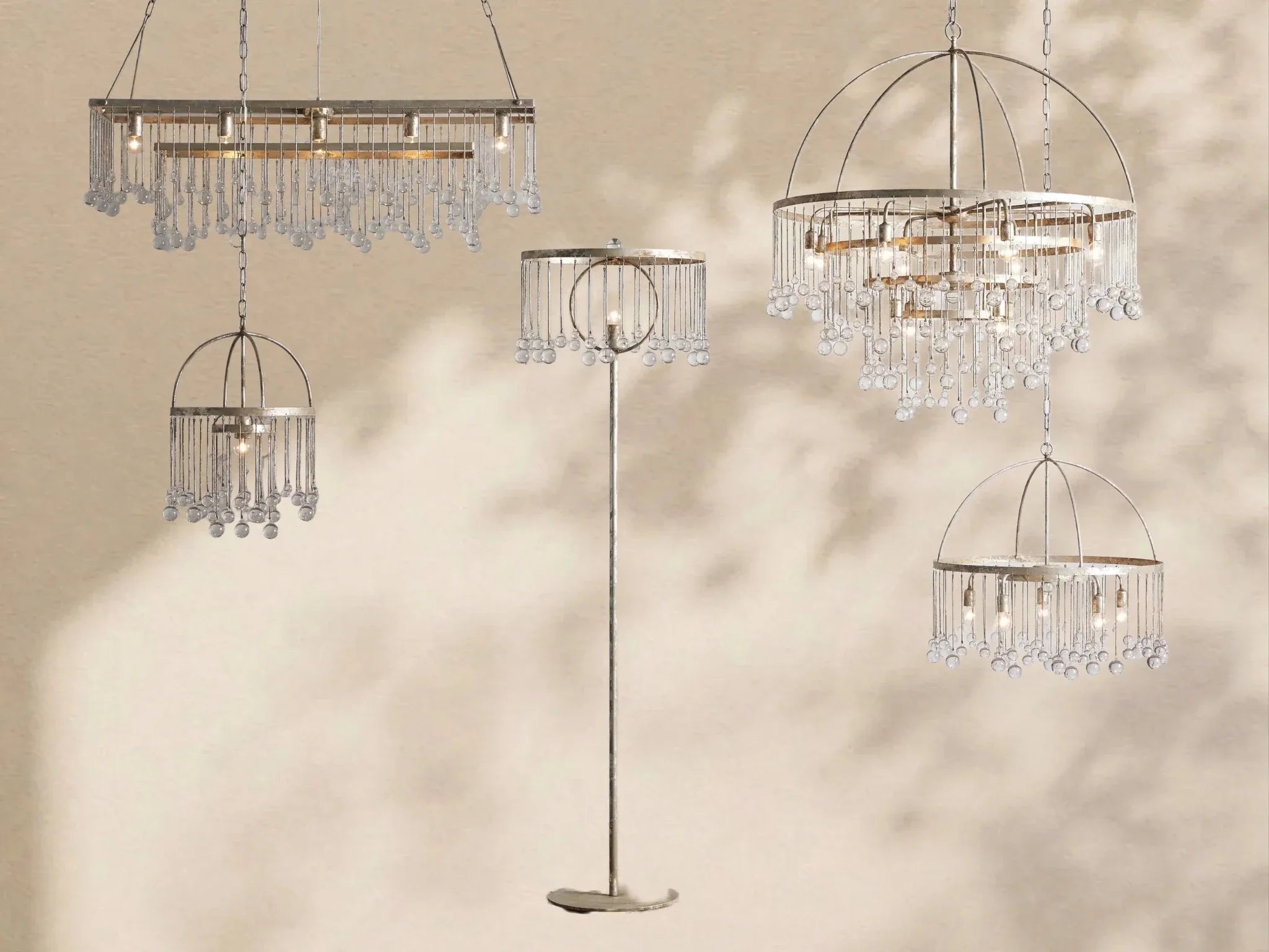 Aubrey Crystal Ball Rectangular Chandelier 47'' 60'' - Cyran Lamps