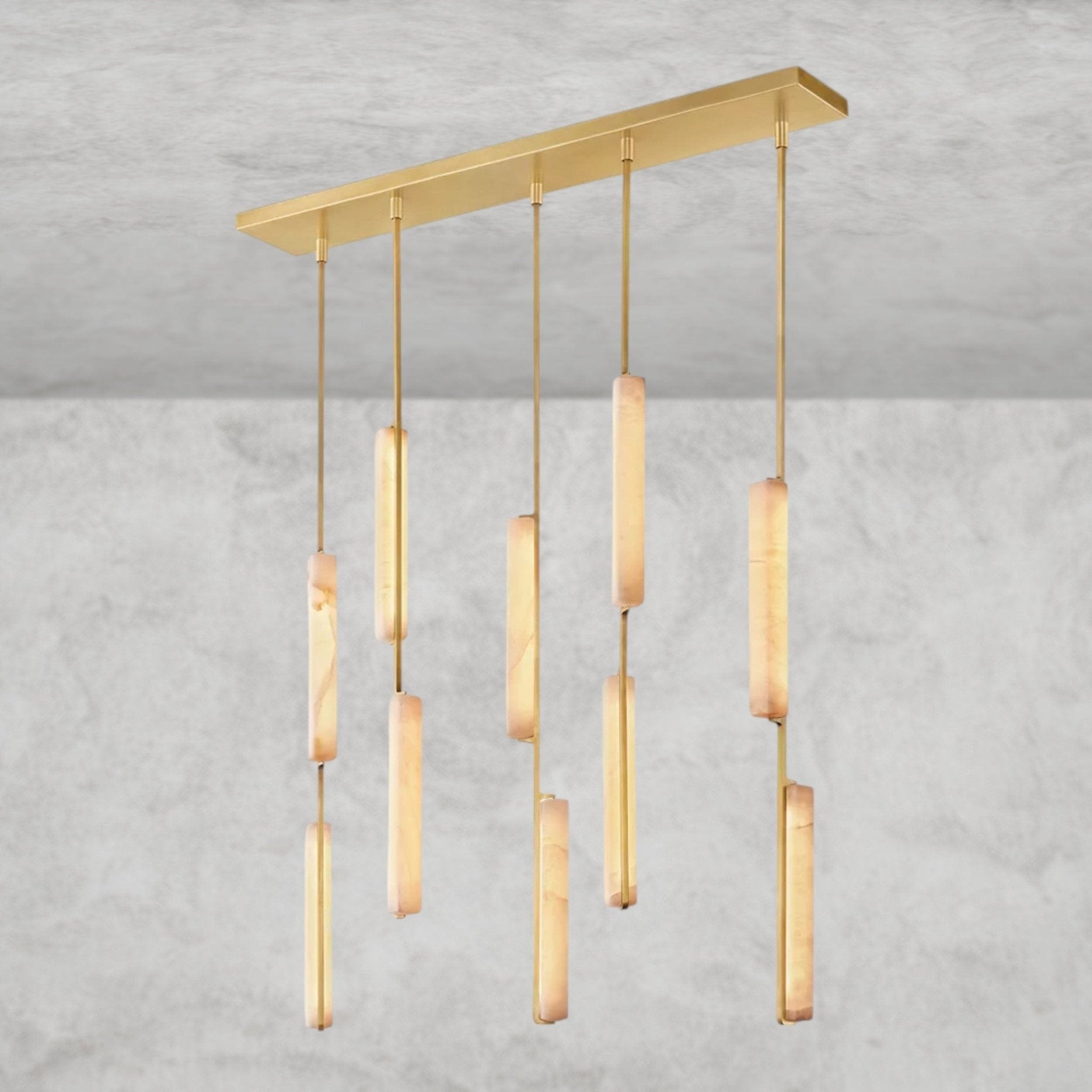 Audaben Alabaster Linear Chandelier 54" - Cyran Lamps