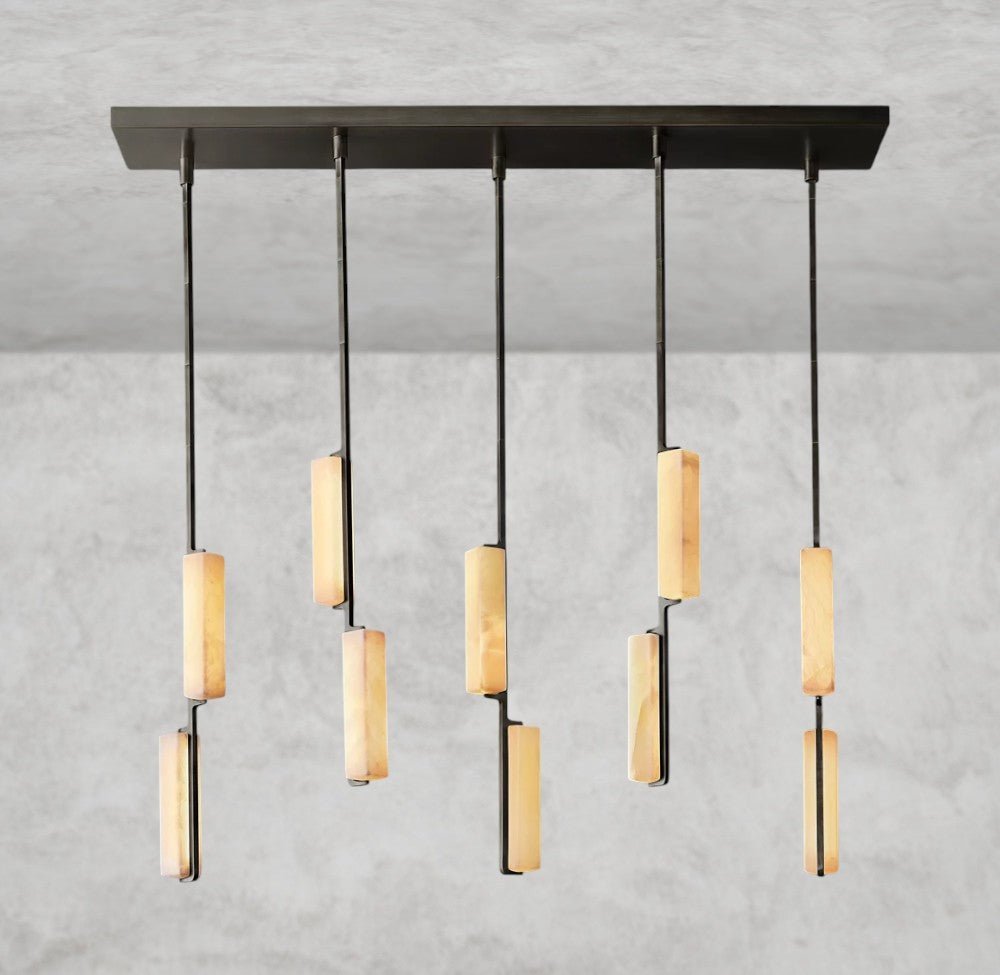 Audaben Alabaster Linear Chandelier 54" - Cyran Lamps