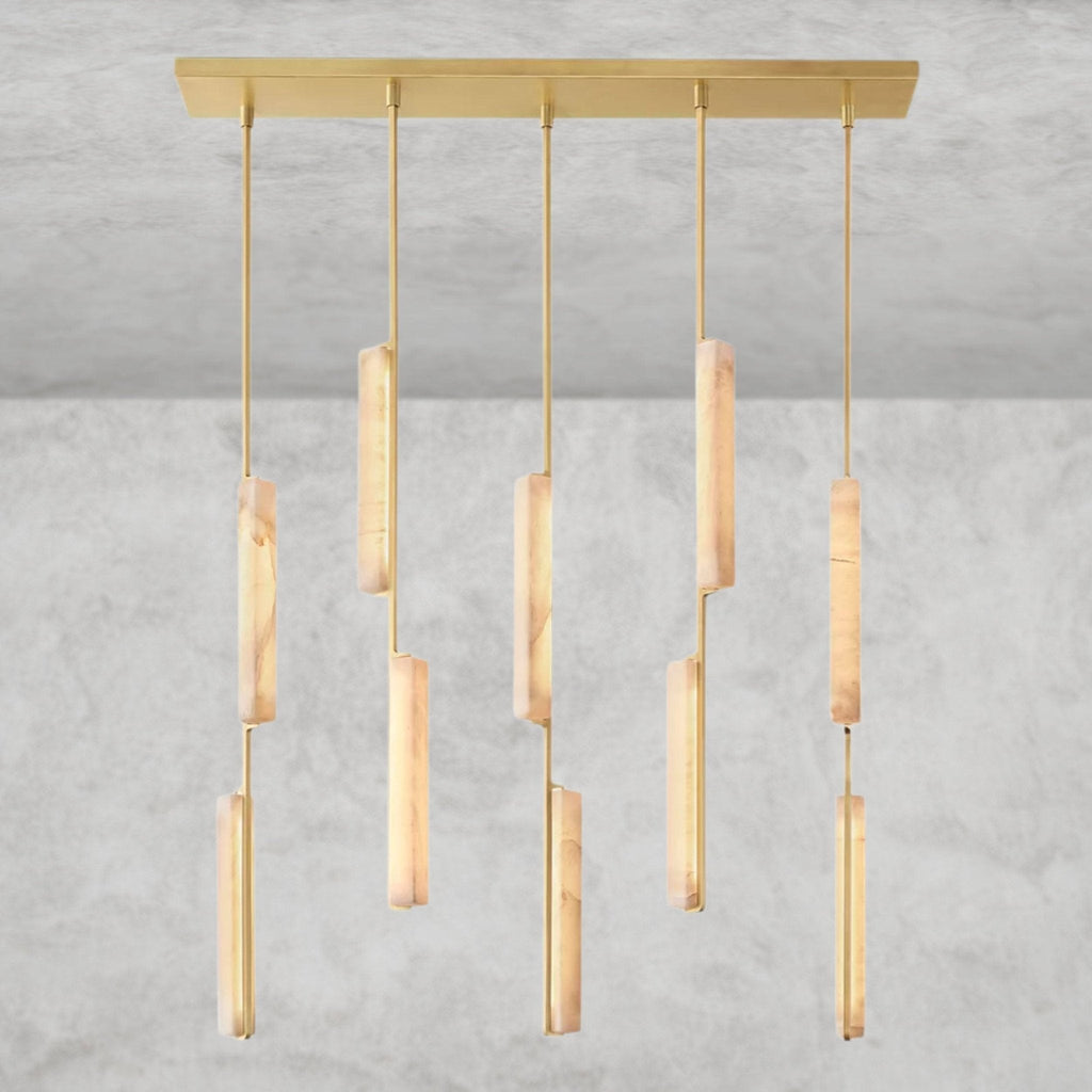 Audaben Alabaster Linear Chandelier 54" - Cyran Lamps