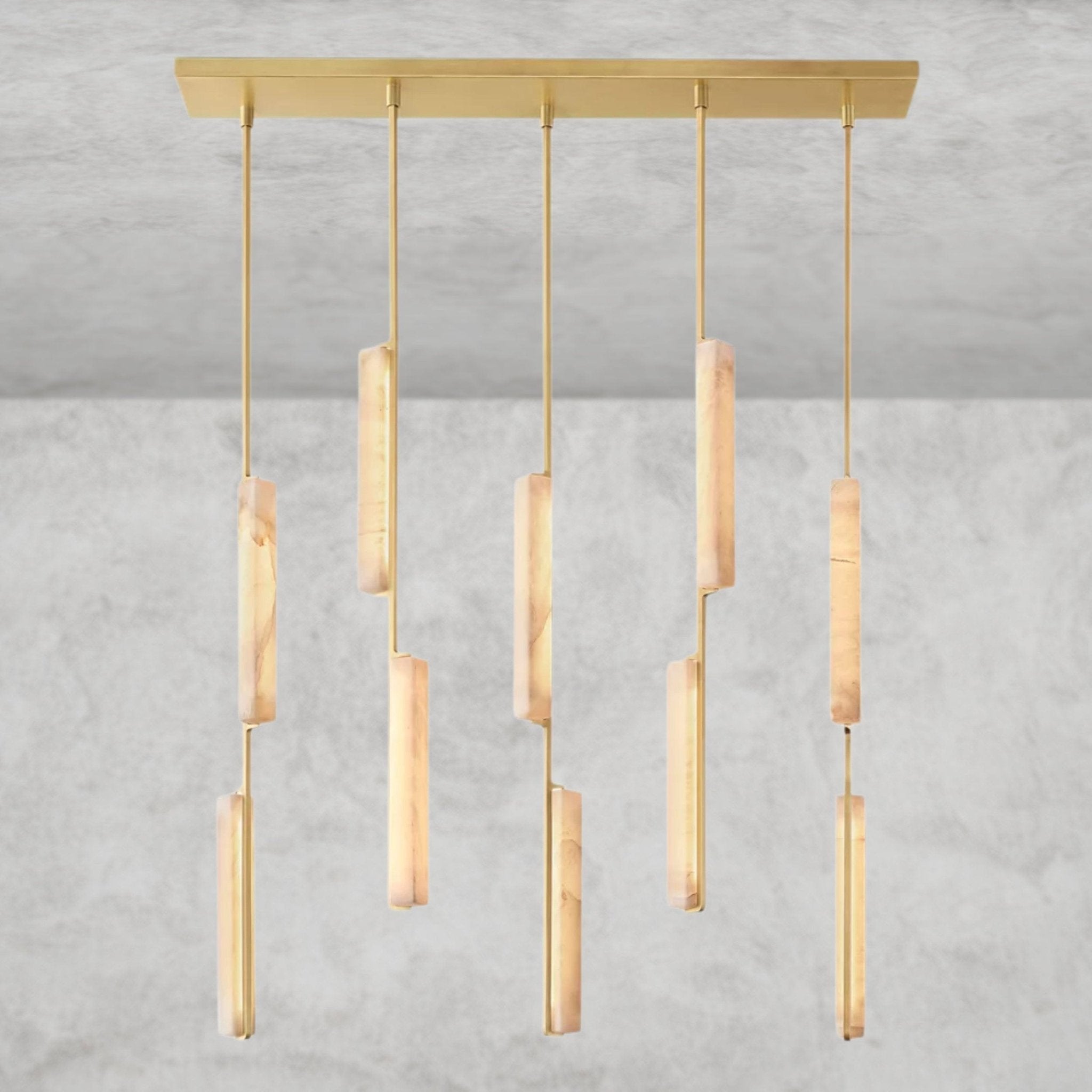 Audaben Alabaster Linear Chandelier 54" - Cyran Lamps