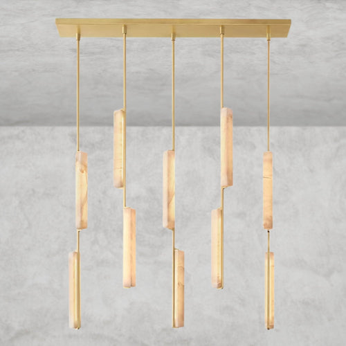 Audaben Alabaster Linear Chandelier 54" - Cyran Lamps