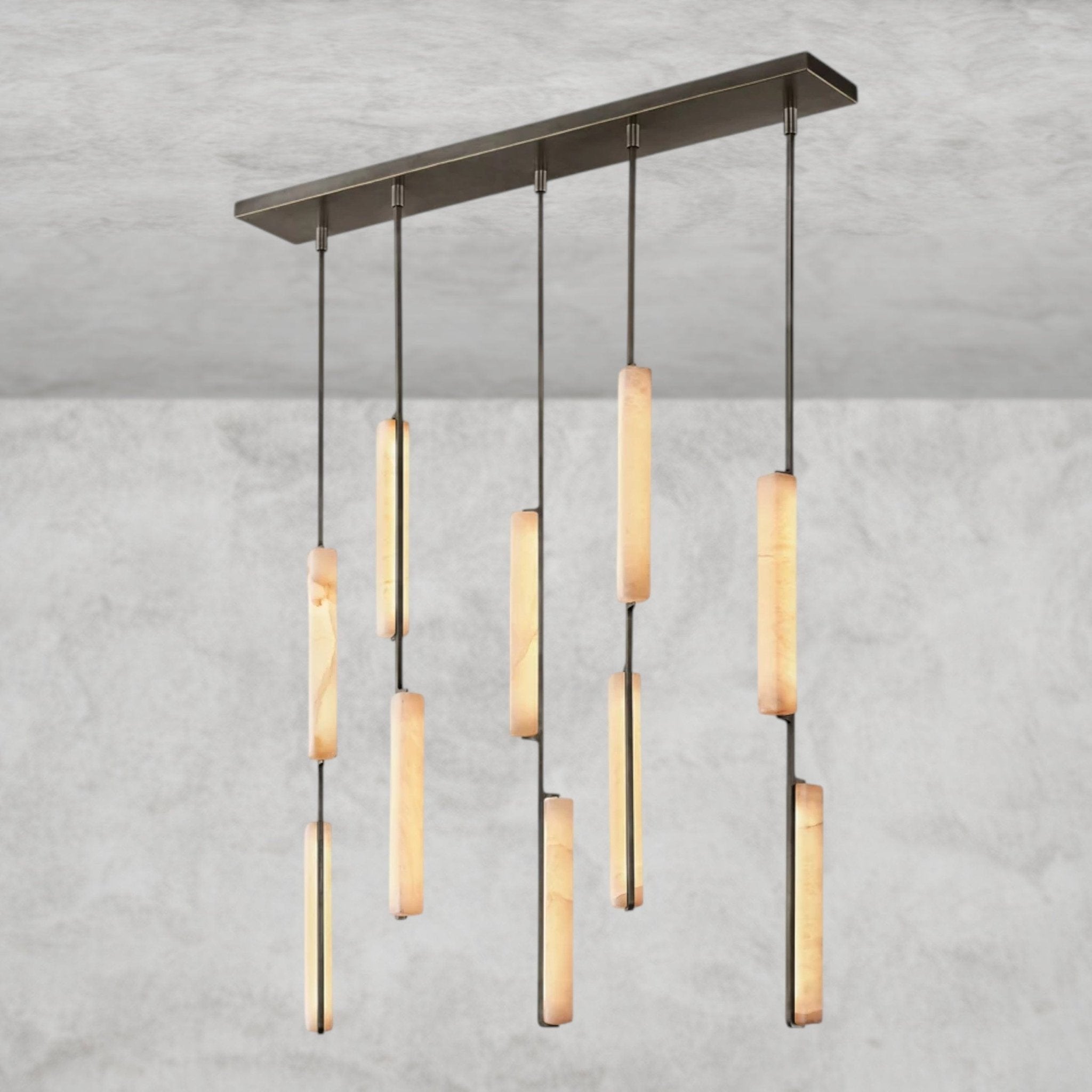 Audaben Alabaster Linear Chandelier 54" - Cyran Lamps