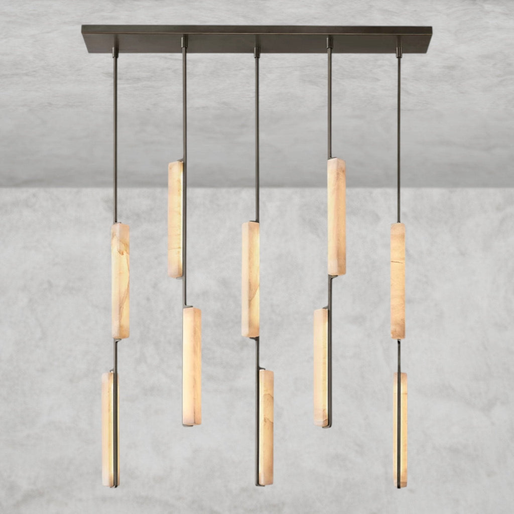 Audaben Alabaster Linear Chandelier 54" - Cyran Lamps