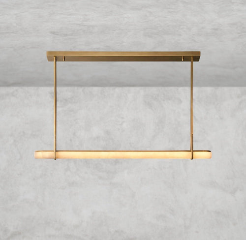 Audaben Alabaster Single Bar Linear Chandelier - Cyran Lamps