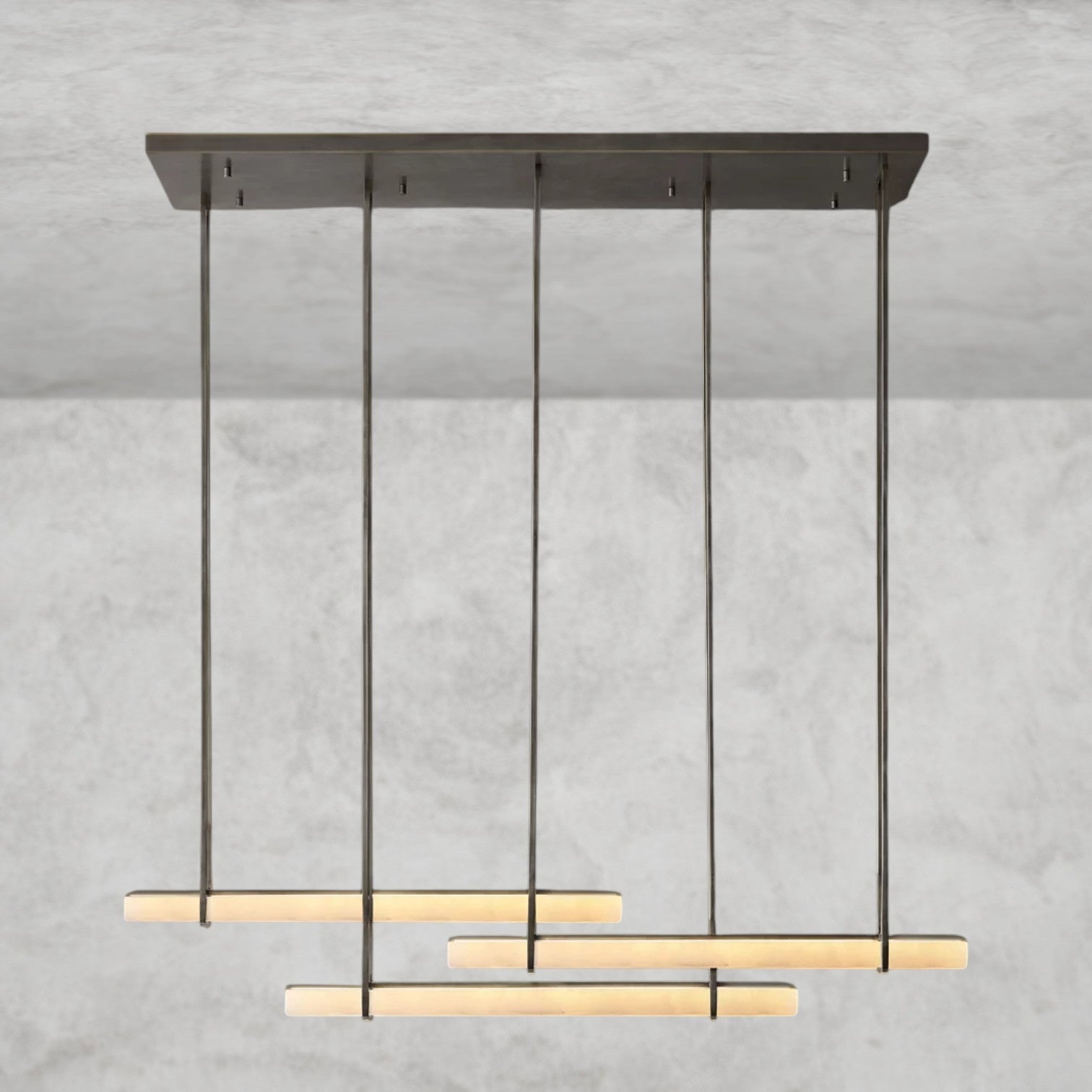 Audaben Alabaster Triple Bar Linear Chandelier - Cyran Lamps