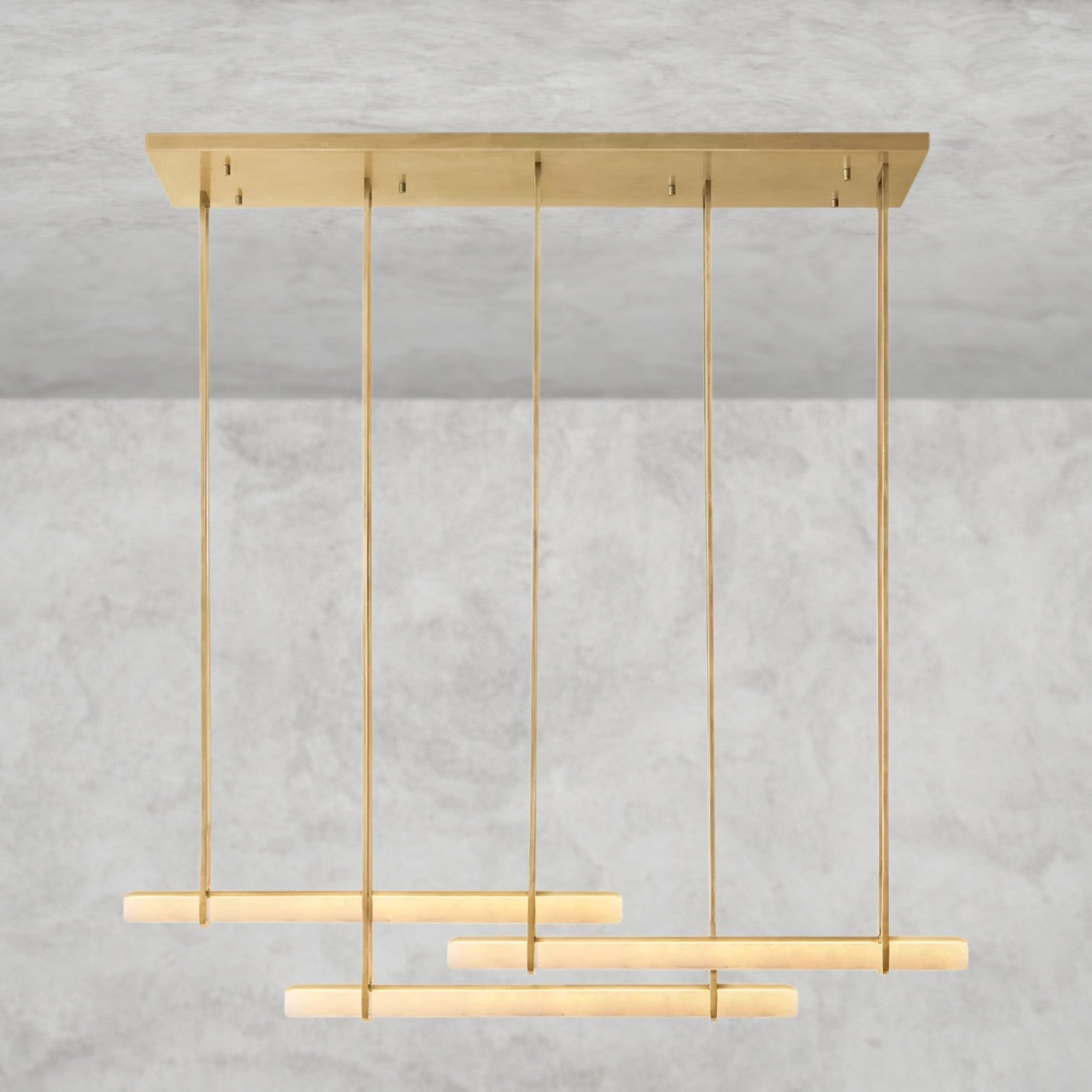 Audaben Alabaster Triple Bar Linear Chandelier - Cyran Lamps