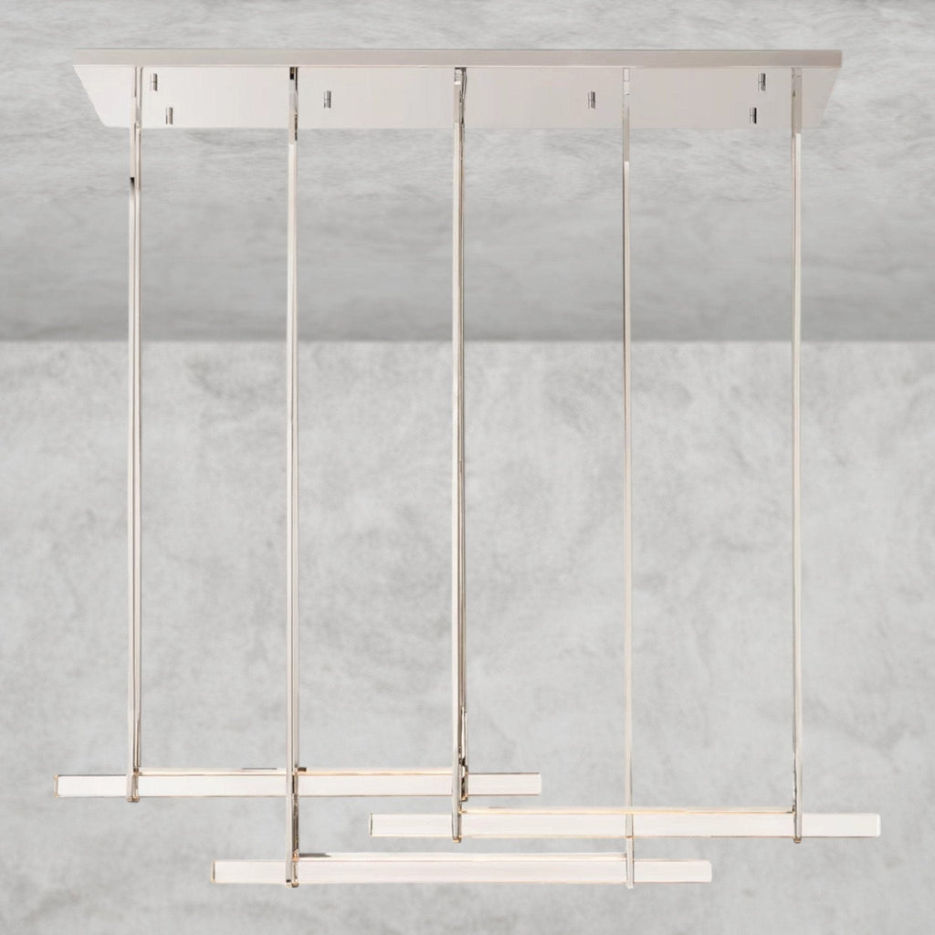 Audaben Crystal Triple Bar Linear Chandelier 60", 72" - Cyran Lamps