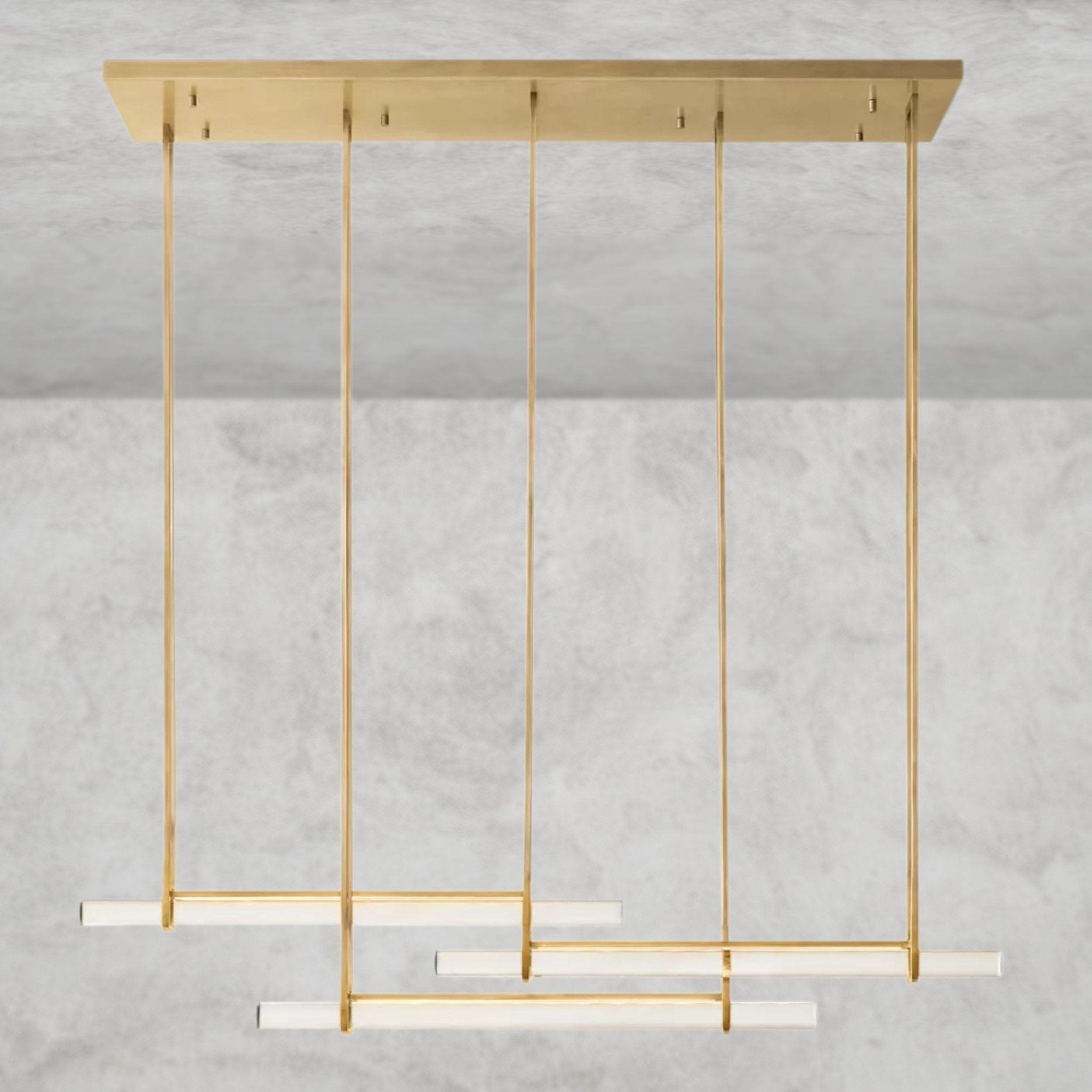 Audaben Crystal Triple Bar Linear Chandelier 60", 72" - Cyran Lamps
