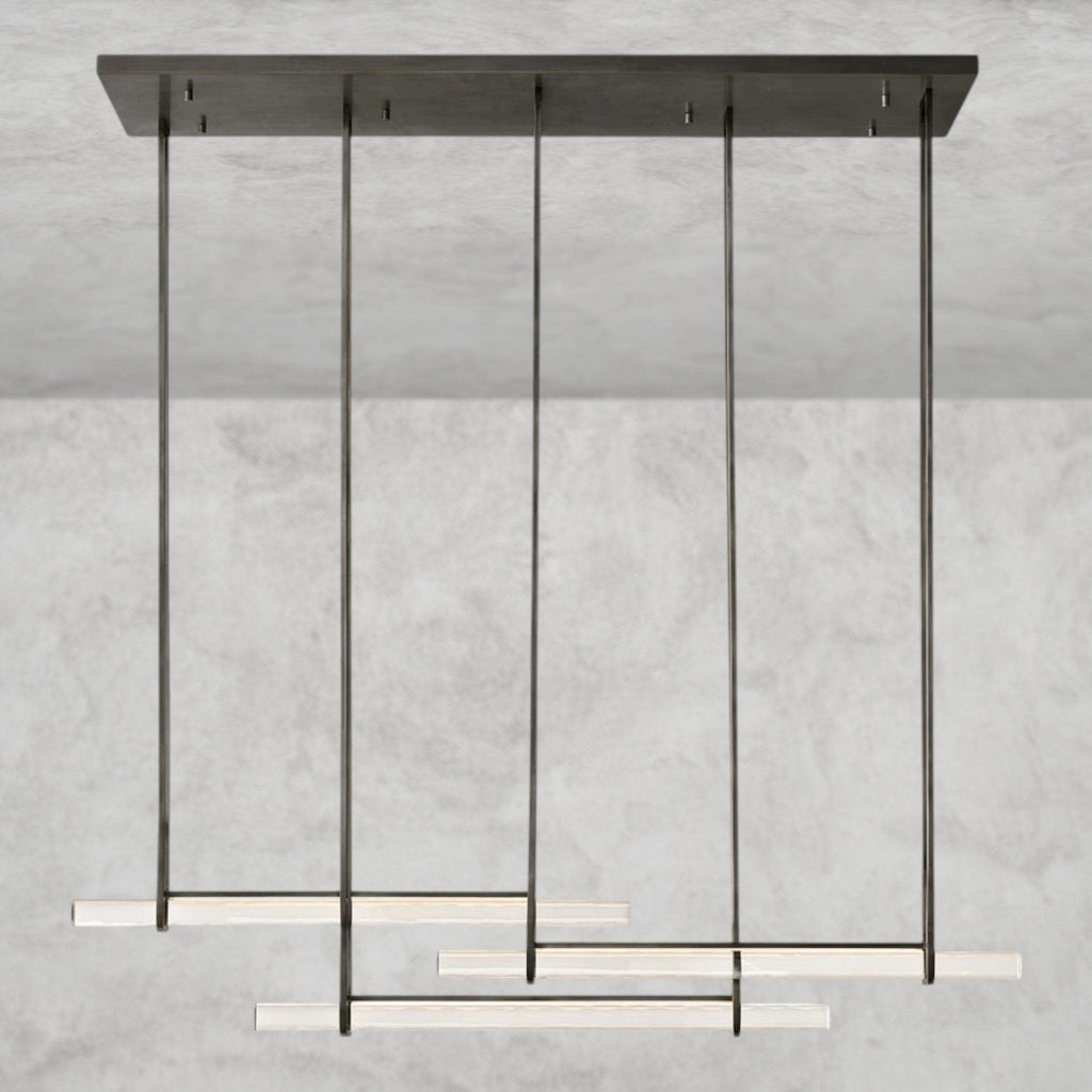 Audaben Crystal Triple Bar Linear Chandelier 60", 72" - Cyran Lamps