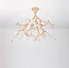 Aurelia Golden Branch & Porcelain Bloom Chandelier - Cyran Lamps