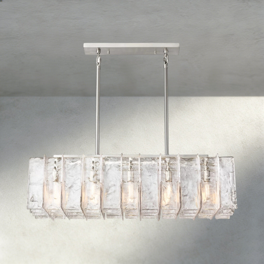 Aurelle Clear Glass Linear Chandelier - Cyran Lamps