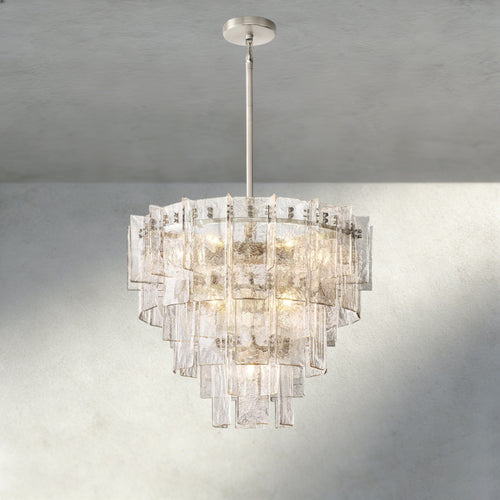 Aurelle Clear Glass Tiered Round Chandelier - Cyran Lamps