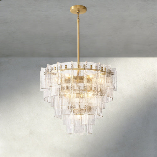 Aurelle Clear Glass Tiered Round Chandelier - Cyran Lamps