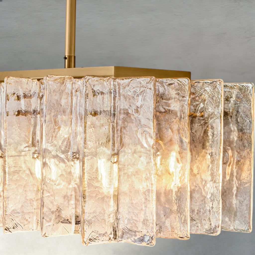 Aurelle Smoke Glass Linear Chandelier - Cyran Lamps