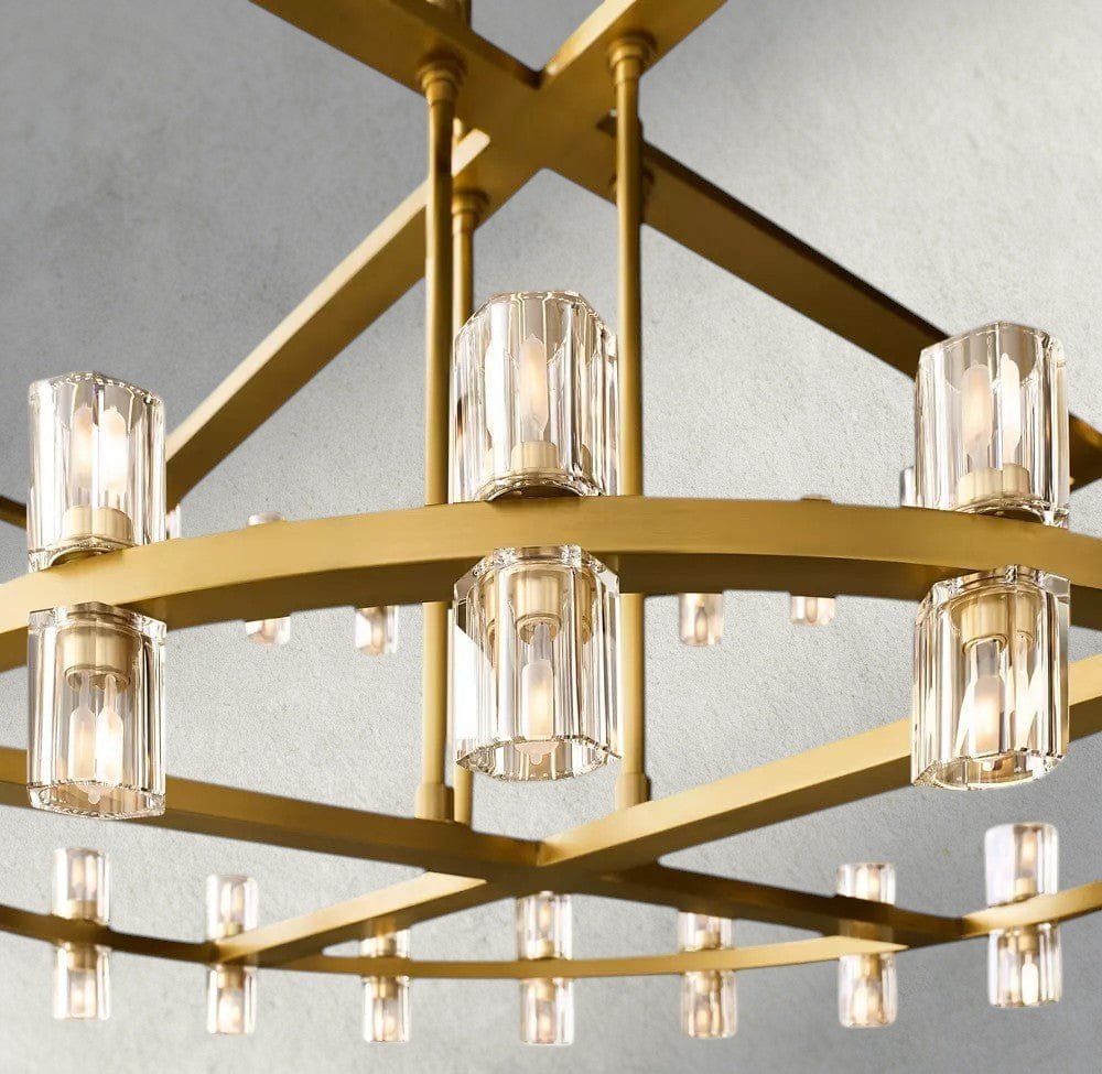 Avecho LED Round Two - Tier Chandelier 60" - Cyran Lamps