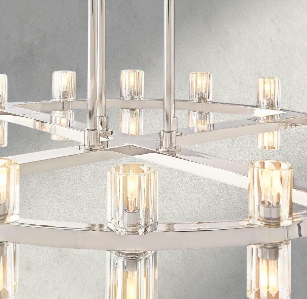 Avecho LED Round Two - Tier Chandelier 60" - Cyran Lamps
