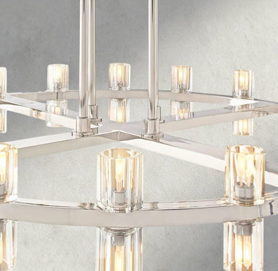 Avecho LED Round Two - Tier Chandelier 60" - Cyran Lamps