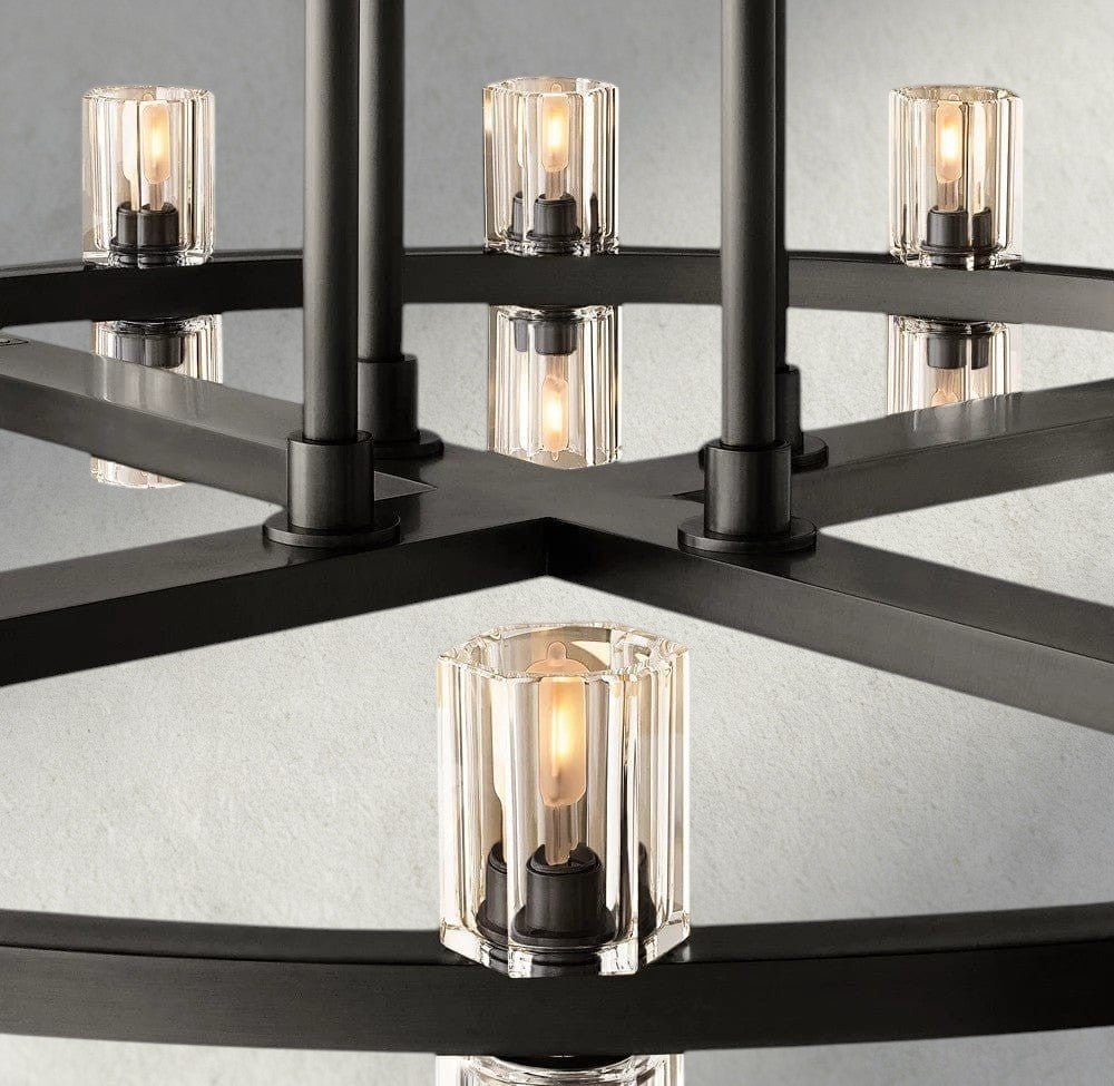 Avecho LED Round Two - Tier Chandelier 60" - Cyran Lamps