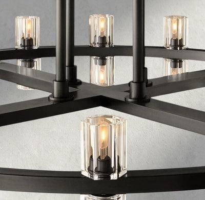 Avecho LED Round Two - Tier Chandelier 60" - Cyran Lamps