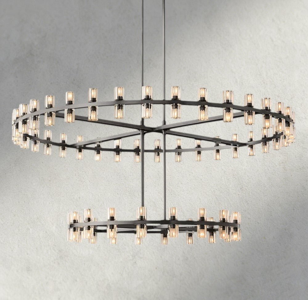 Avecho LED Round Two - Tier Chandelier 60" - Cyran Lamps