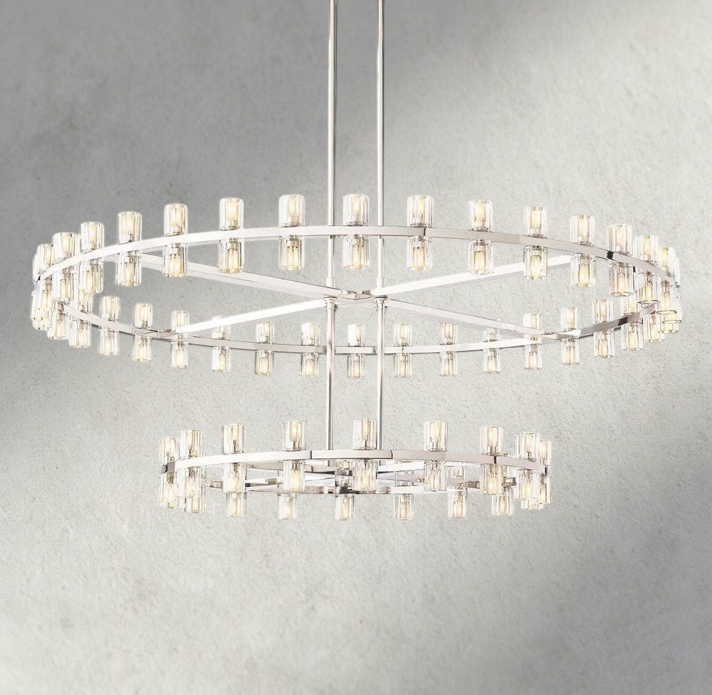 Avecho LED Round Two - Tier Chandelier 60" - Cyran Lamps