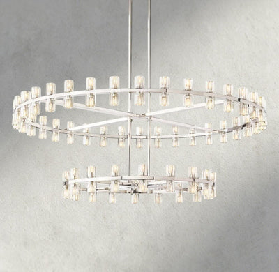 Avecho LED Round Two - Tier Chandelier 60" - Cyran Lamps