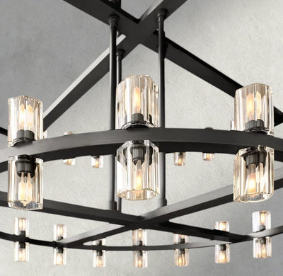 Avecho LED Round Two - Tier Chandelier 60" - Cyran Lamps
