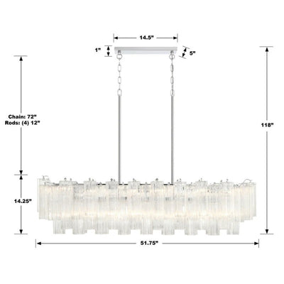 Ayla Linear 14 - Light Chandelier - Cyran Lamps