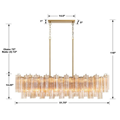 Ayla Linear 14 - Light Chandelier - Cyran Lamps