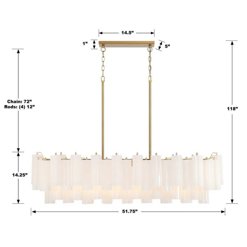 Ayla Linear 14 - Light Chandelier - Cyran Lamps