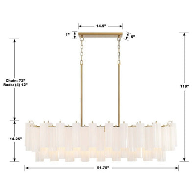 Ayla Linear 14 - Light Chandelier - Cyran Lamps