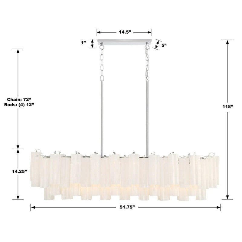 Ayla Linear 14 - Light Chandelier - Cyran Lamps